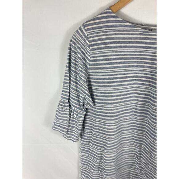 J Jill Striped Flounced Sleeve Blouse Size Large - Picture 2 of 6